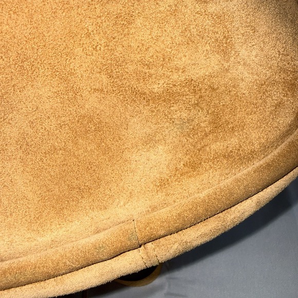 OLIVEVE EMILIA SMALL TOP HANDLE CROSSBODY BAG PURSE BROWN TAN ITALIAN SUEDE - Picture 3 of 16